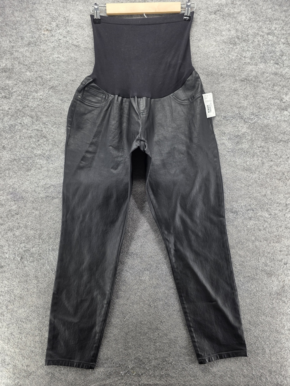 Indigo Blue Jeans Womens L Black Maternity High Rise Tapered Stretch 29 Inseam